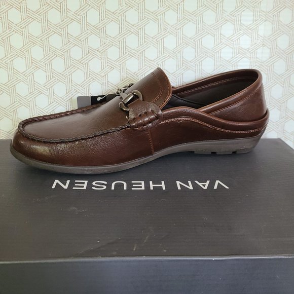 NWT Van Heusen 8M 'Drive-on' Style Brown Men's Shoes - Picture 7 of 10